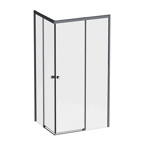 Душевой уголок Am.Pm X-Joy 100x80 см профиль черный, стекло прозрачное - фото 2