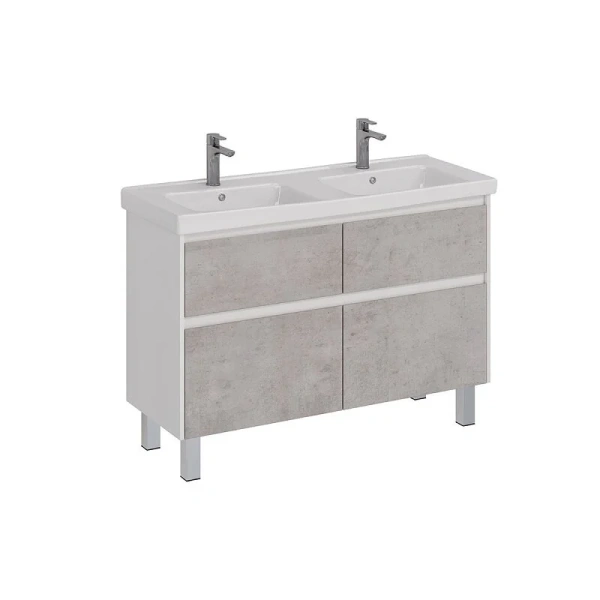 Тумба под раковину подвесная Lemark Combi 125 см бетон LM03C125T-Beton (детальная фотография), недорогo, комплект (набор)