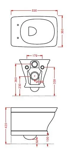 Унитаз подвесной Artceram Civitas голубой CIV001 32 00 (детальная фотография), без бачка