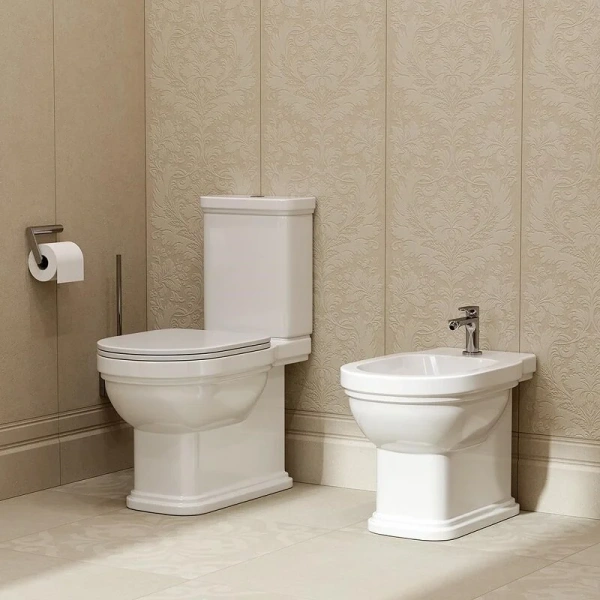 Биде напольное Kerama Marazzi Pompei белое PO.bidet.01 (детальная фотография), напольные, приставные