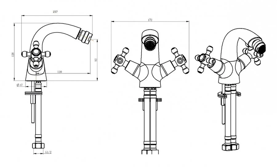 Раковина Ceramalux N 56 см для ванной 316 (детальная фотография), современные, hi-tech