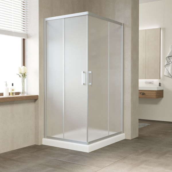 Душевой уголок профиль матовый хром стекло сатин Vegas-glass ZA-F NOVO 120*90 07 10 (детальная фотография)