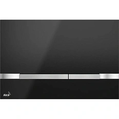 Клавиша смыва Alcaplast черная глянцевая/кнопки нержавеющая сталь