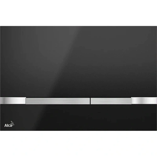 Клавиша смыва Alcaplast черная глянцевая/кнопки нержавеющая сталь - фото 4