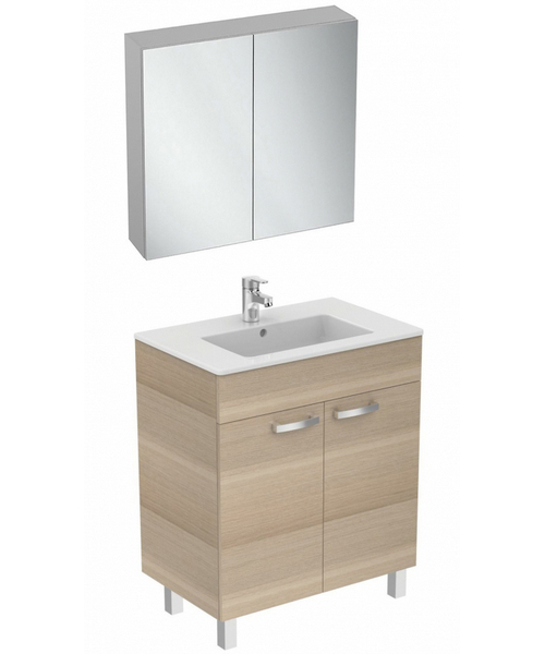 Тумба с раковиной подвесная Ideal Standard Tempo E0536 70 см с 2-мя дверцами (детальная фотография), современная, hi-tech