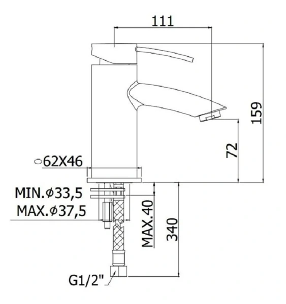 Смеситель для раковины Paffoni Berry однорычажный, хром BR071CR (детальная фотография), для раковины