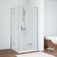 Душевой уголок профиль глянцевый хром стекло шиншилла Vegas-glass