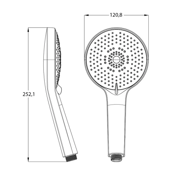 Лейка для душа Lemark хром LM8125C (детальная фотография), душевые лейки