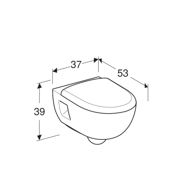 Унитаз подвесной Geberit Renova с сиденьем микролифт 500.800.00.1 (детальная фотография), белые