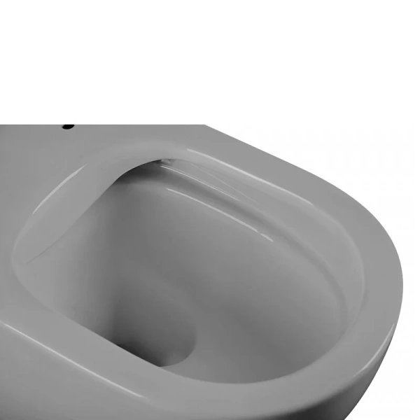 Унитаз подвесной Abber BEQUEM серый матовый AC1103MG (детальная фотография), безободковые, сиденье с микролифтом , с антивсплеском