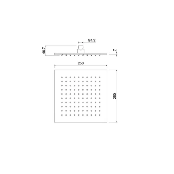 Верхний душ Акватек хром AQ2076CR (детальная фотография), верхние души