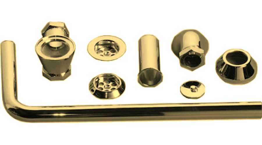 Комплект наружного слива-перелива для ванны, цвет золото, Simas 120017 ORO (детальная фотография)