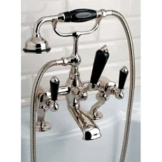 Смеситель для ванны с лейкой и шлангом Devon&Devon Black Dandy MARF40BBD