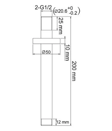 Кронштейн для верхнего душа WasserKRAFT потолочный A068 (детальная фотография), по запросу