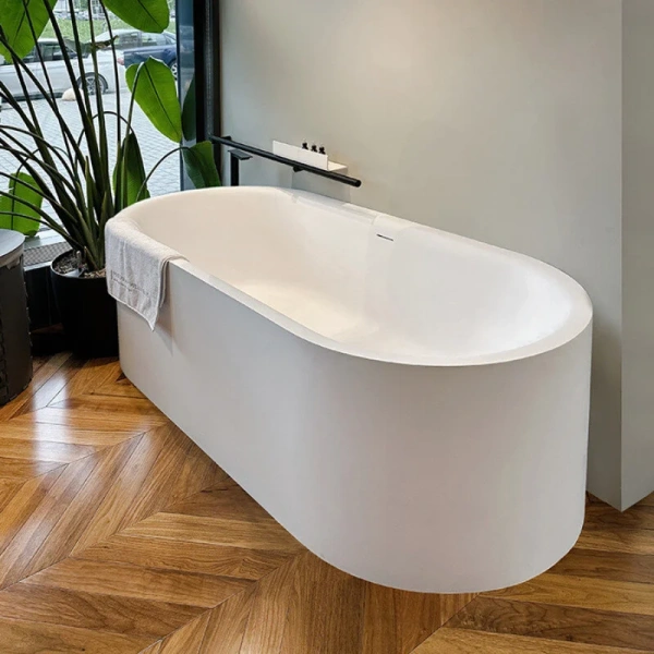 Ванна из искусственного камня Salini Perla 1049201M, 170 х 80 см, белый матовый (детальная фотография), белые