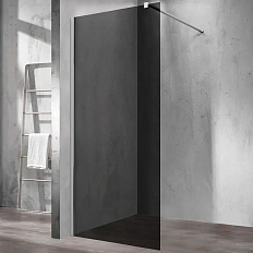 Душевая перегородка Vincea Walk In 80 см профиль вороненая сталь, стекло тонированное