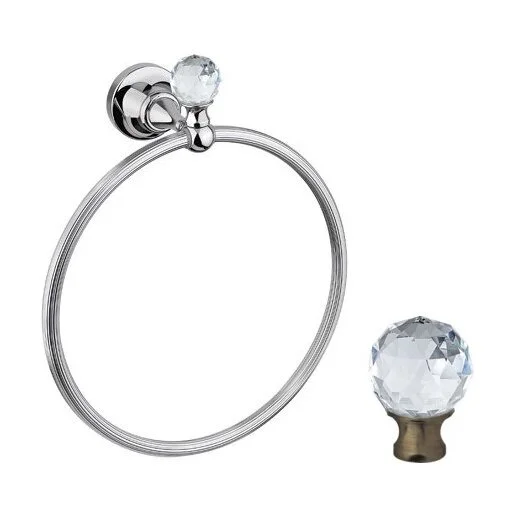 Полотенцедержатель Cezares Olimp хром, с кристаллом Swarovski OLIMP-RN-01-Sw (детальная фотография), металлические