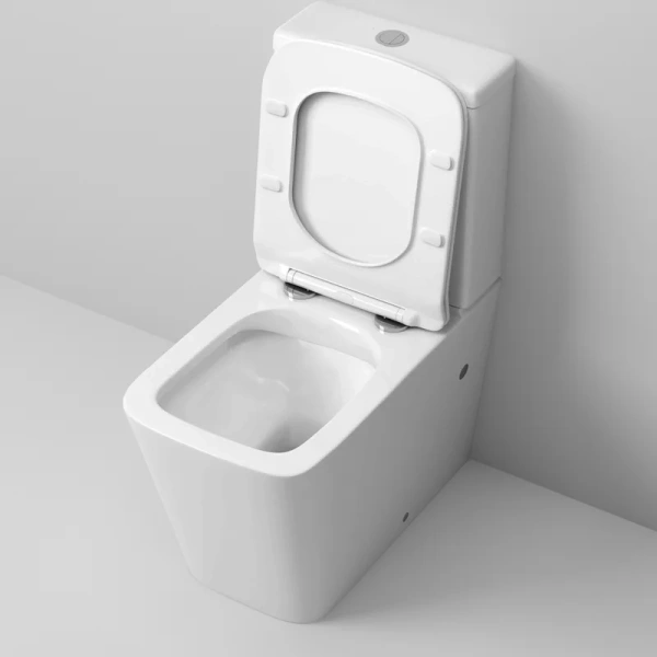 Унитаз компакт Grossman с тонкой крышкой GR-4445S-1 (детальная фотография), безободковые, сиденье с микролифтом , с антивсплеском, компакт, низкие