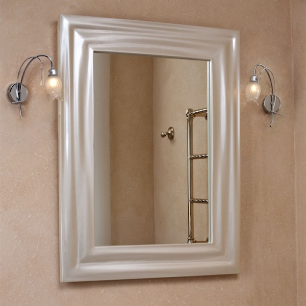 Зеркало, цвет рамы перламутр бежевый глянец, La Beaute Holly SHO76100LMBL (детальная фотография)