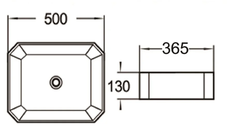Раковина SantiLine 50 см накладная SL-1013 (детальная фотография), современные, hi-tech