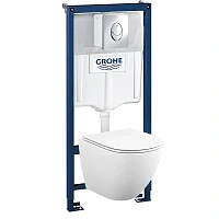 Унитаз с инсталляцией Grohe Rapid SL клавиша хром