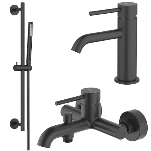 Душевой комплект Акватек Европа черный матовый - фото 1