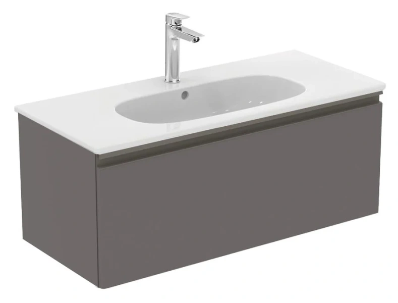 Тумба под раковину подвесная Ideal Standard Tesi 100 см серо-коричневый темный матовый T0048PU (детальная фотография)