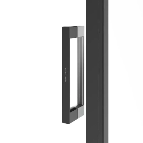Душевая дверь в нишу Kerama Marazzi Vetro 120 см профиль черный VE.120.SD.BLK.M (детальная фотография), в нишу, стеклянные