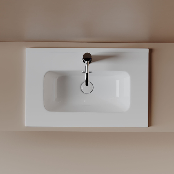 Раковина Ceramicanova Compact 61 см белая CN7025 (детальная фотография), встраиваемые (в столешницу)