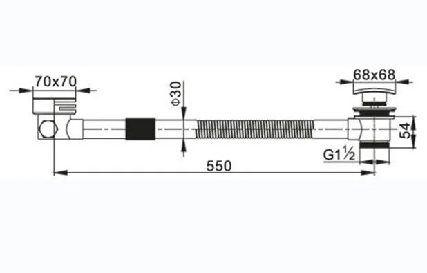 Слив-перелив Cezares медно-латунный с квадратной крышкой CZR-STWQ1-01 (детальная фотография), автомат, клик-клак