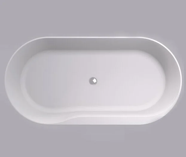 Ванна каменная Roca Raina 159 х 79 см 248466000, литой мрамор Stonex, овальная, белая (детальная фотография), отдельностоящие