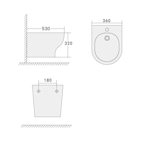 Биде подвесное Boheme Fiore белое матовое 978-BIDET-MW (детальная фотография), современные, hi-tech