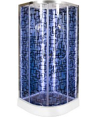 Душевая кабина Deto BM 100х100 см без крыши, с led подсветкой и гидромассажем
