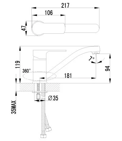 Смеситель для кухни Lemark Plus Grace LM1504C (детальная фотография), для кухни