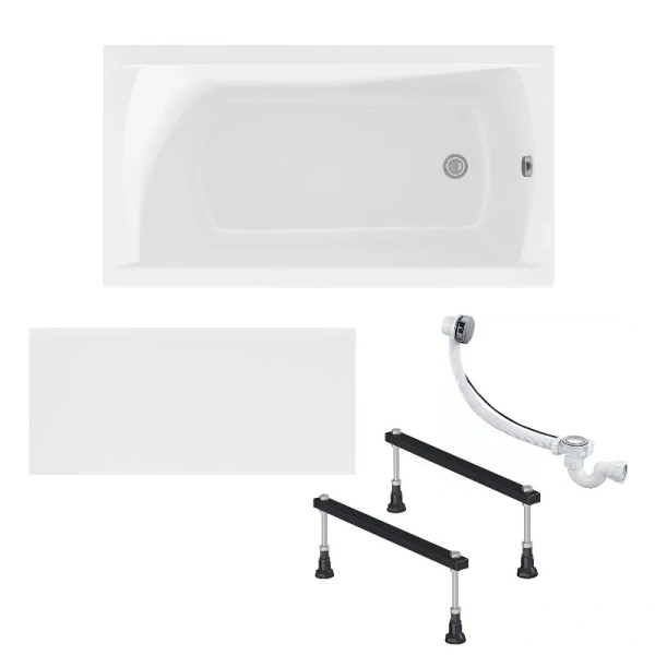 Ванна акриловая 1MarKa Modern 01мод16570кс1+, 165 x 70 см, цвет белый (детальная фотография), по запросу