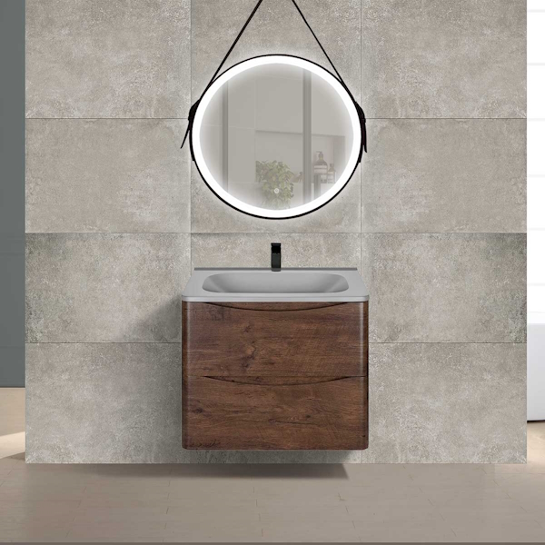 Тумба под раковину подвесная Vincea Paola 58,9 см R.Wood VMC-2P600RW (детальная фотография), подвесная, пристенная