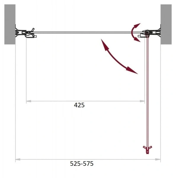 Душевая дверь в нишу Belbagno Sela 55 см стекло рифленое SELA-B-1-55-P-Cr (детальная фотография), современные, hi-tech