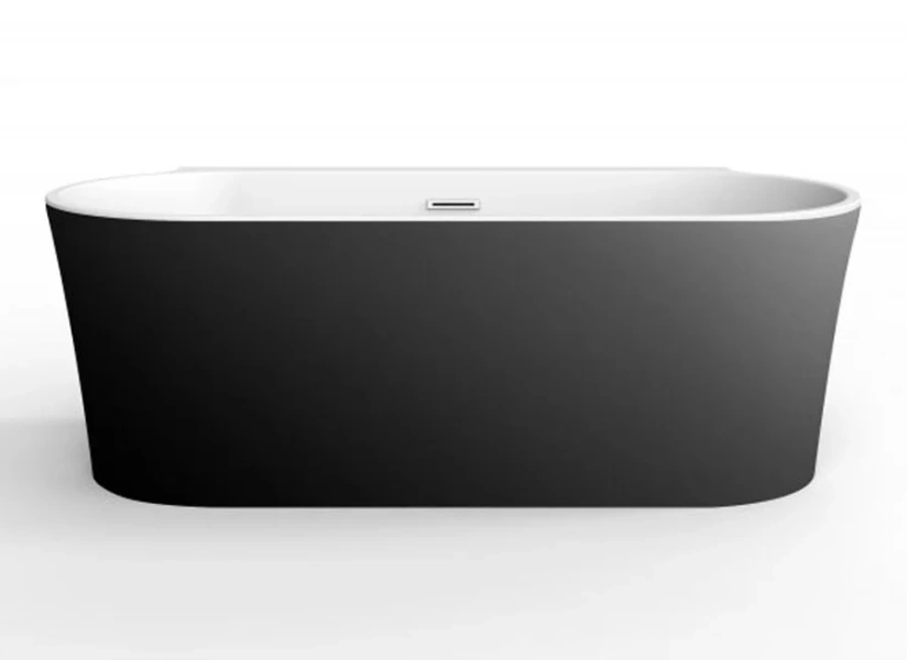 Ванна акриловая BelBagno 170х80 см черная/белая матовая BB409-1700-800-W/NM (детальная фотография), современныe, hi-tech