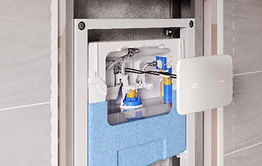 Унитаз с инсталляцией Ideal Standard Prosys Tesi с механической панелью смыва T387201 (детальная фотография), по запросу index_2