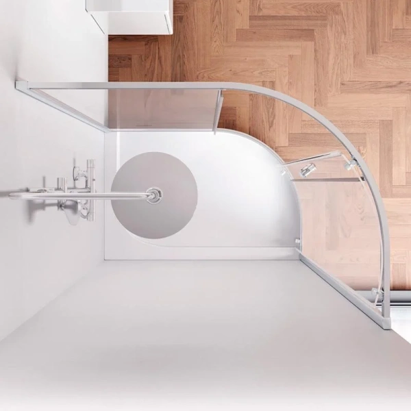 Душевой уголок Am.Pm Like 120x80 см стекло прозрачное, профиль матовый хром W83UG-302U120MT (детальная фотография), с низким поддоном