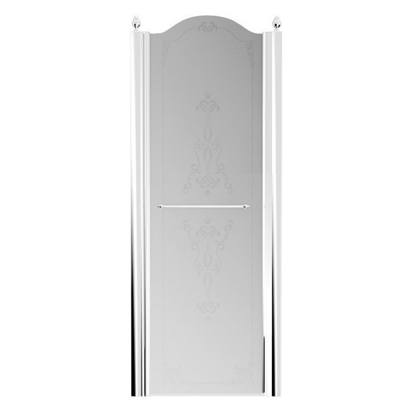 Душевая дверь в нишу Migliore Diadema 80 см профиль хром стекло матовое декорированное правая 20401 (детальная фотография)