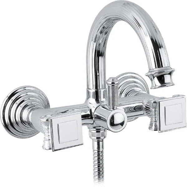 Смеситель для ванны Cezares Olimp хром ручки квадратные OLIMP-VD-01-O (детальная фотография)