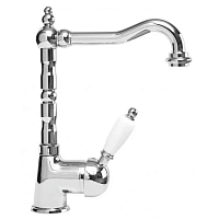 Смеситель для раковины Cezares Elite хром, ручка белая