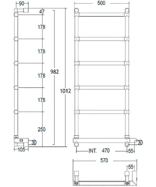 Полотенцесушитель электрический Margaroli Sole 542-6 Box, 6 секций (детальная фотография) index_1