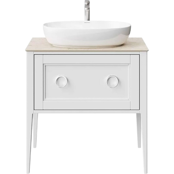 Тумба под раковину напольная Kerama Marazzi Plaza Classic 80 см белая матовая PL.CN.80.1+1\WHT.M (детальная фотография)