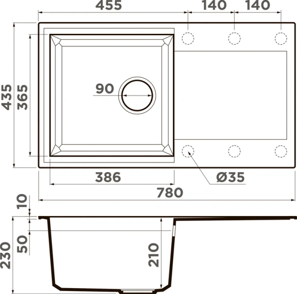 Мойка для кухни Omoikiri Sakaime 78-GR 78 см leningrad grey 4993548 (детальная фотография), врезные