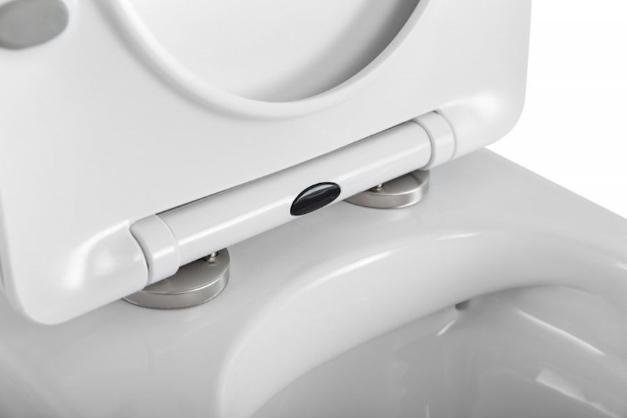Унитаз подвесной BelBagno Uno 2.0 с сиденьем BB7306CHR/SC (детальная фотография), с горизонтальным, прямым выпуском, с прямым выпуском
