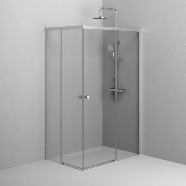 Душевой уголок Am.Pm X-Joy 120x80 см профиль хром, стекло прозрачное W94G-403-12080-MТ (детальная фотография), стеклянные, угловые, без поддона