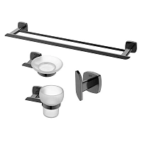 Набор аксессуаров для ванной Black&White Gravity оружейная сталь