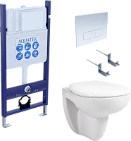 Унитаз с инсталляцией Акватек Каир кнопка белая